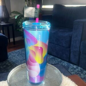 🎨 NWT🎨Starbucks Summer 2024 Blue Rainbow Swirl Gradient Petal Hot/Cold Tumbler
